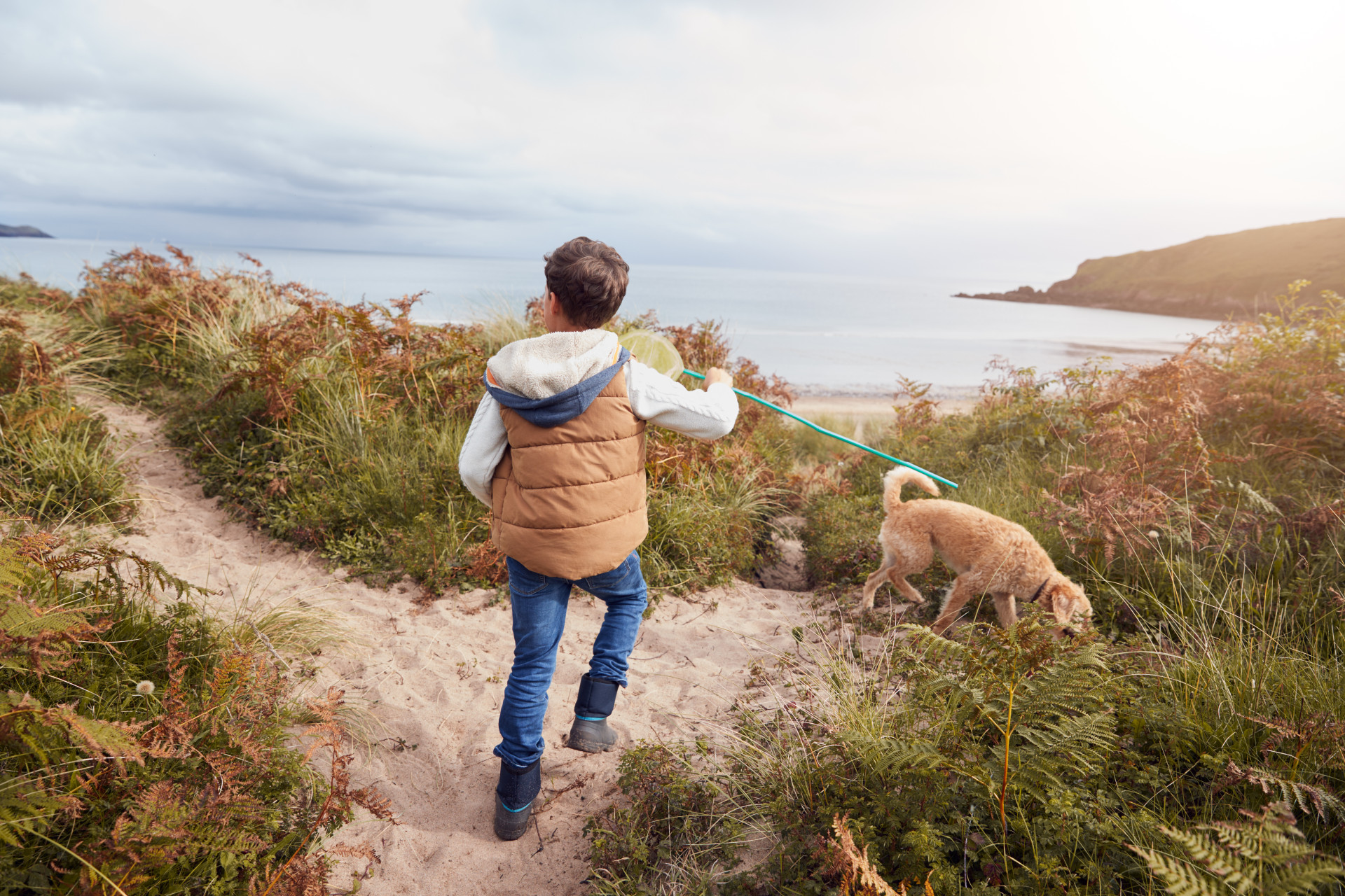 Coastal walk with dog St Ives