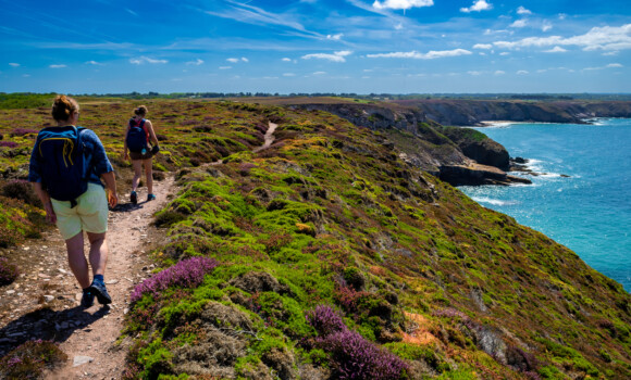Cliffs And Hiking Trail At Atlantic Coast Of Cap Frehel In Brittany, France