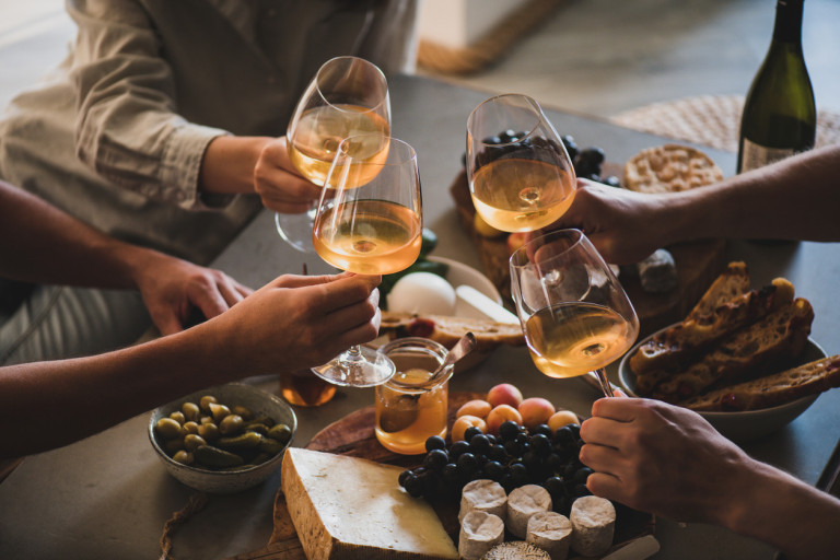 Wine and snack
