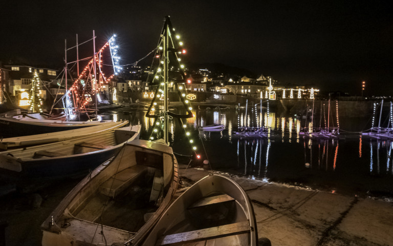 Christmas lights in harbour