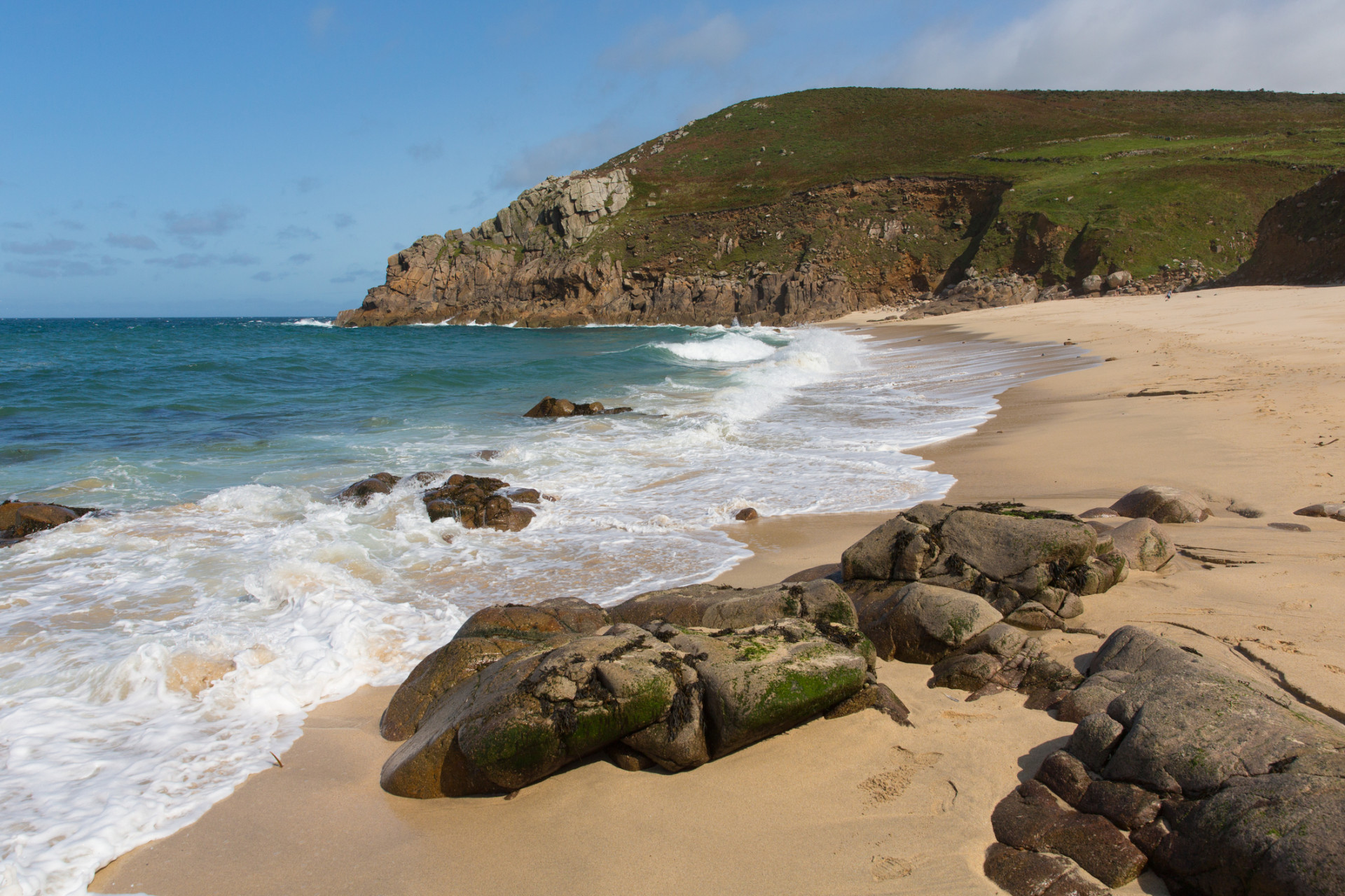 Portheras Cove Cornwall secluded beach hidden gem on the Cornish coast South West of St Ives between Pendeen and Morvah 