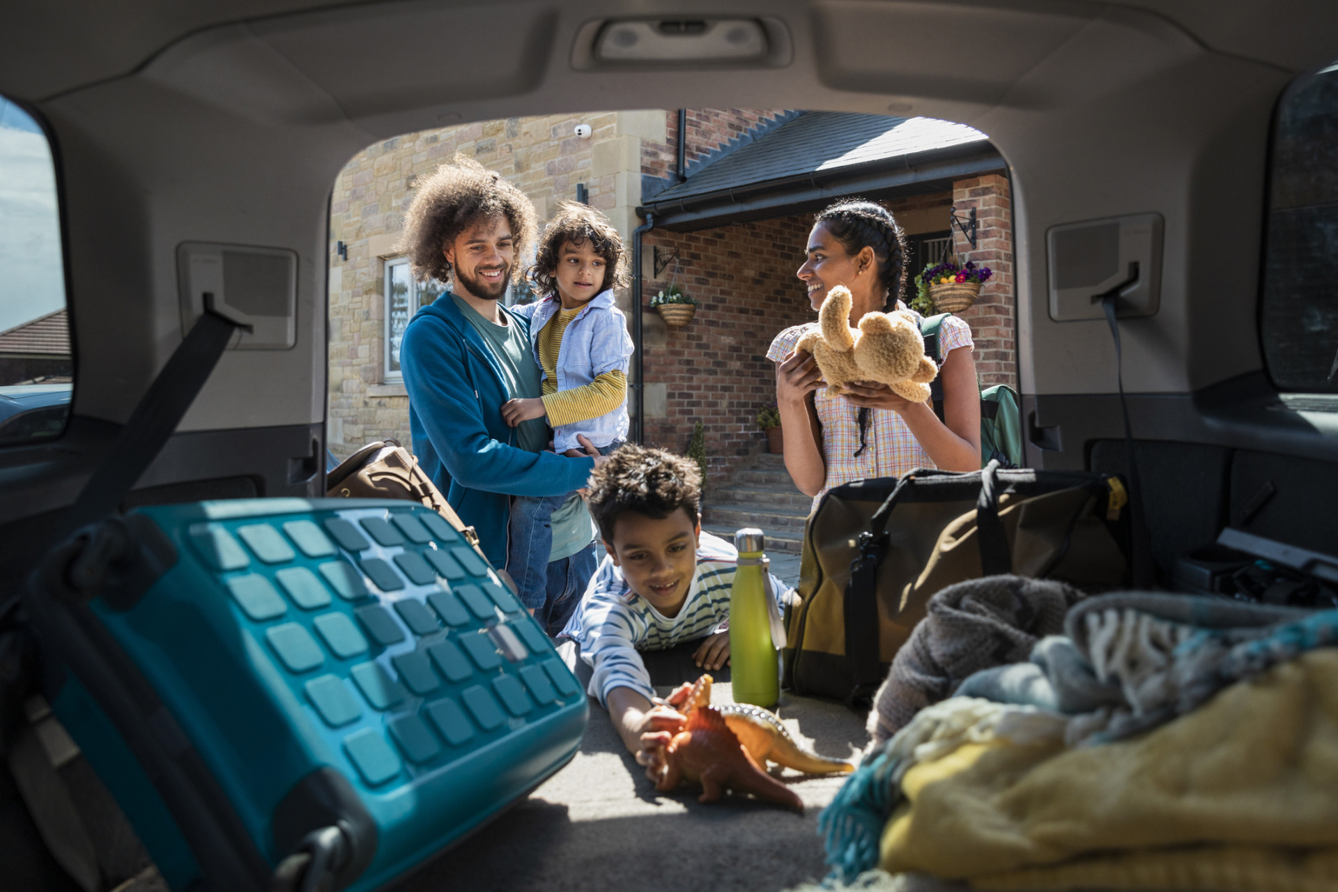 Family going to a trip